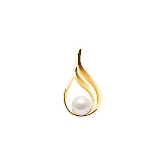 Pendentif Or 18k Avec Perle De Culture D'eau Douce Baroque - Collier Argent 925 - ROSEMIMOSA #1453
