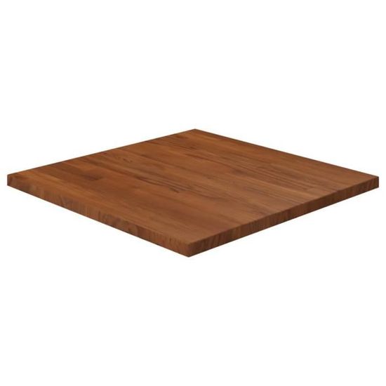 Dessus De Table En Teck Massif 50x50x2,5 Cm – Plateau Carré Renovation Table – Pour Maison, Restaurant, Café - 3