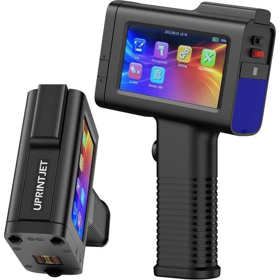 Imprimante à Jet D'encre Portable Luocute - Écran Tactile 4.3 Pouces, Sans Cartouche, Pour Codes-barres Et QR - Parfaite Pour L'étiquetage Industriel Et Alimentaire - 7