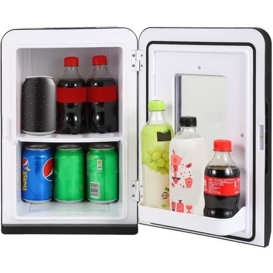 Lospitch Mini Réfrigérateur Voiture Portable, 15 litres Mini Frigo de Chambre, 12V-220V frigo voiture, Fonction Chaud