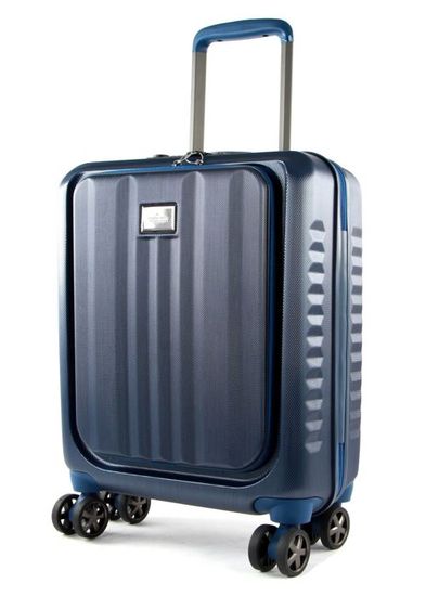 March Valise bleu pour femme et homme Fly Cabin Business Trolley Navy Brushed 95556
