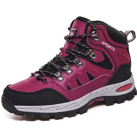 Chaussure de Randonnée femme Cuir Marche Voyage Rose Confort Maintien -  Cdiscount Sport