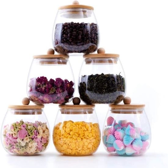 6 Pots En Plastique Transparent Avec Couvercles Noirs – Large Ouverture – Hermétiques Pour Cosmétiques, Aliments, Bijoux, Artisanat