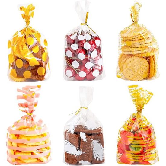 Biscuits GIFI 100 Piu00e8ces Sachet Bonbon Transparents 10 X 15 Cm