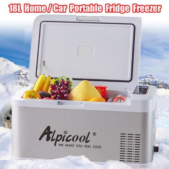 Alpicool 18L 12/24V/220V Portable Mini Frigo Réfrigérateur de
