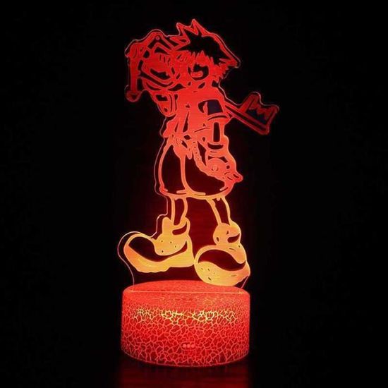 Enfant 3D colorée LED télécommande tactile cadeau de Noël créatif lampe de table 7 Couleurs - Les dessins animés #08