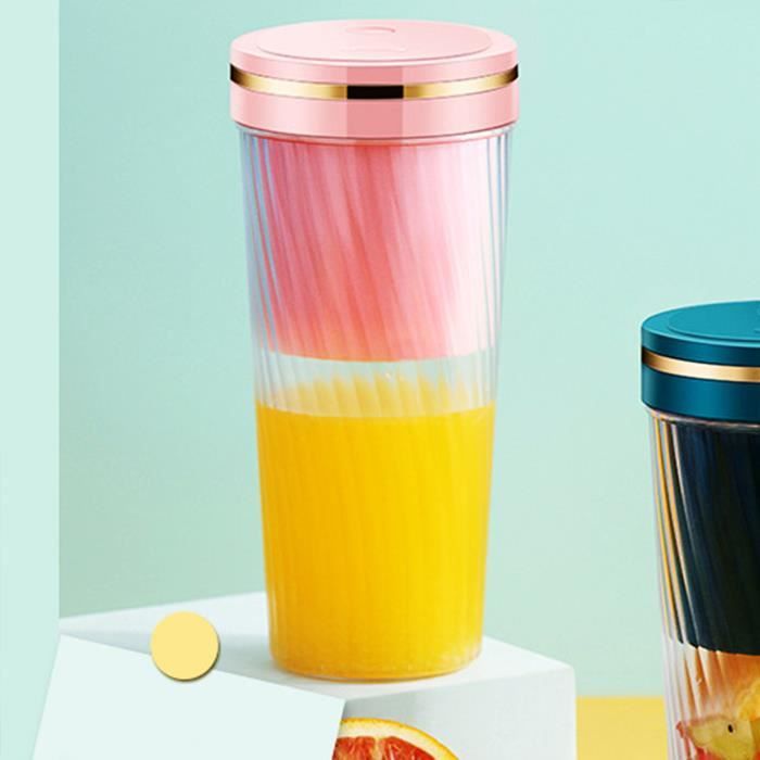 Mini Blender 350mL Extracteur de jus Portable pour Milkshake,Jus de Fruits,Smoothie -Rose