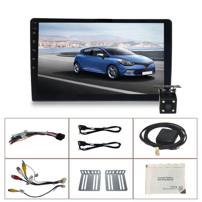 10.1 pouces Voiture Bluetooth Android 9.1 2 DIN voiture FM Autoradio MP5 Player avec caméra arrière