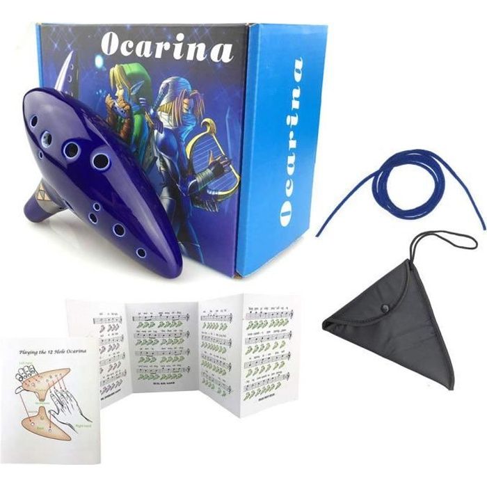 Legend of Zelda Ocarina Ceramique Triforce 12 Trous Alto C Link Instrument Musique navire Flûte Vent