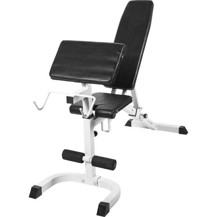Banc de musculation réglable incliné/décliné avec pupitre à biceps
