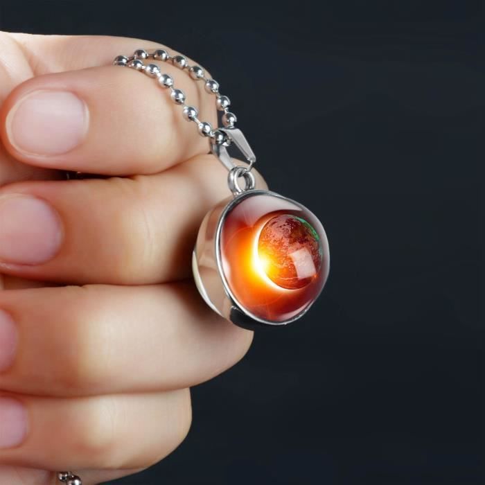 2019 nouveau mode Double face galaxie étoile Cabochon verre pendentif colliers bijoux femmes déclaration colli*ES27710