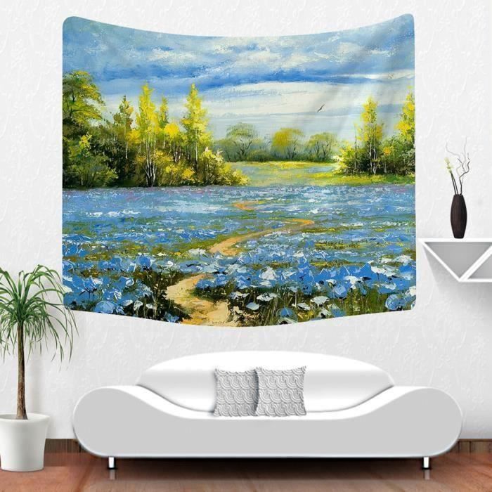 Ywei Imprimer coloré tapisserie Art de mur de pièce Hanging Tapisserie Art Nature Décoration d'intérieur_MO4923