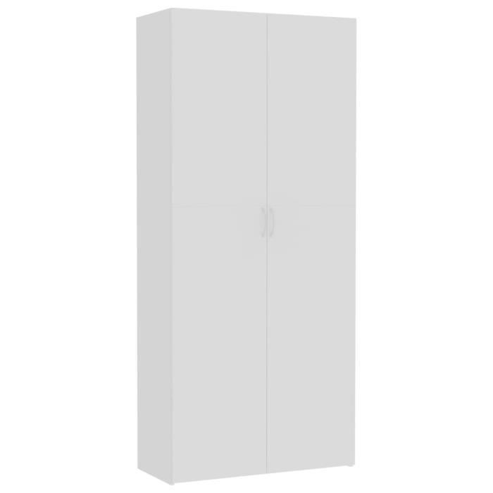 Nouveau❤- Armoire de Rangement de Jardin Armoire de Rangement extérieur Armoire de Jardin Blanc 80 x 35,5 x 180 cm Aggloméré ⭐1761