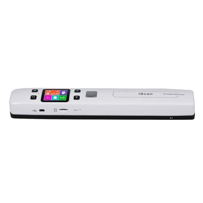 iScan 1050DPI Portable Scanner Support Carte TF max. Photo JPEG 32 Go PDF Numérisation couleur Reçus Livres Document A4
