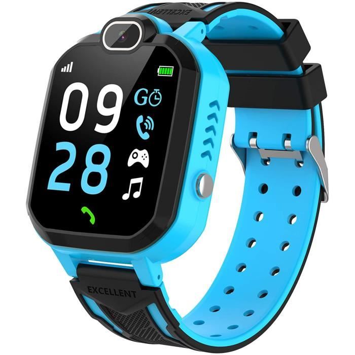 Montre Telephone Enfant, Montre de Jeu avec Appareil Photo Lecteur de Musique Mode Scolaire Réveil Appels SOS Montre Intelligente po