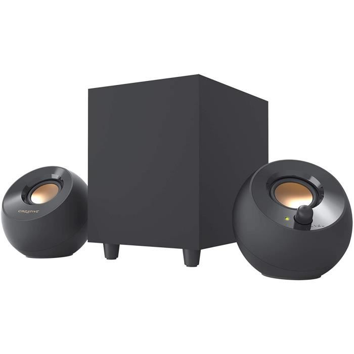 ENCEINTES ORDINATEUR Haut-parleurs de Bureau alimentés par USB 2.1 Creative Pebble Plus avec Caisson de Basse downfire 35