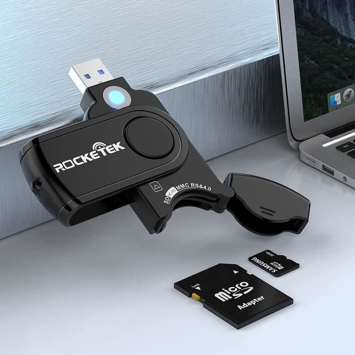 Lecteur de Carte USB 3.0 Lecteur de Carte Mémoire SD Micro SD USB Adaptateur Carte SD Haute Vitesse Card Reader pour SDXC