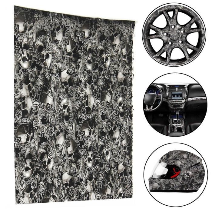 Décoration véhicule,Film hydrographique PVA,50x100cm,1 rouleau,avec motif de crâne,transfert d'eau,Design Unique,autocollants