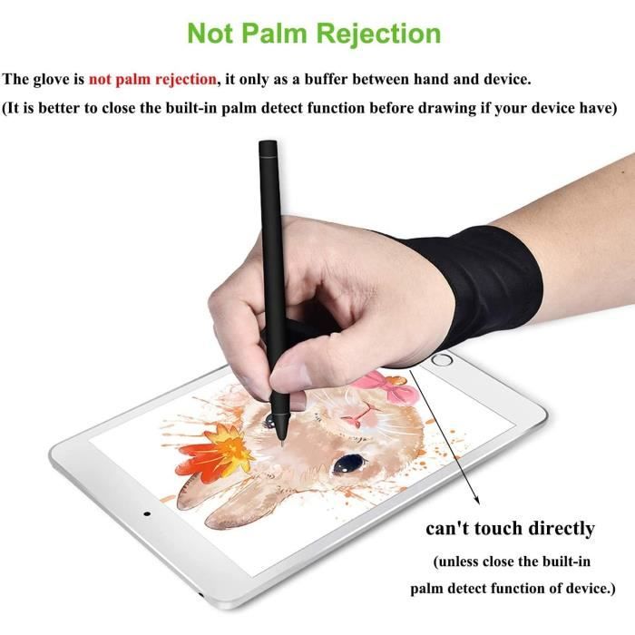 CABLING® Gant À Deux Doigts pour Graphiques Dessin Tablette Lumineuse Traçage Lumière Pad Gant Anti-fouling