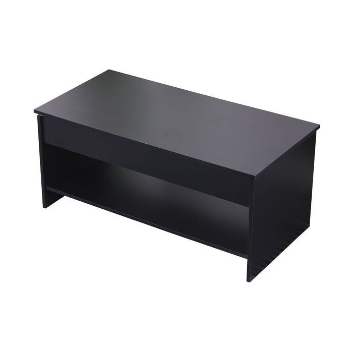 Table basse avec plateau relevable noire HEDDA Blanc