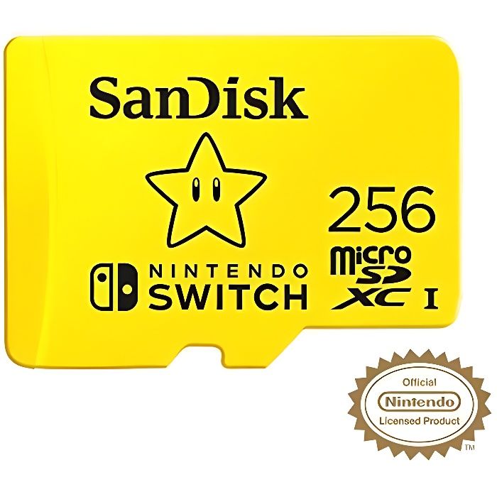 SanDisk - Carte microSDXC UHS-I 256Go pour Nintendo Switch - Produit sous License Nintendo