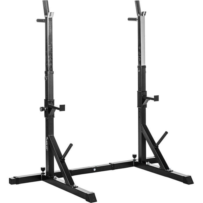 MOVIT® Rack à Squat Basic, ensemble de 2 supports d’haltères réglable, supports pour haltères de muscu, Home-Gym, couleur noir