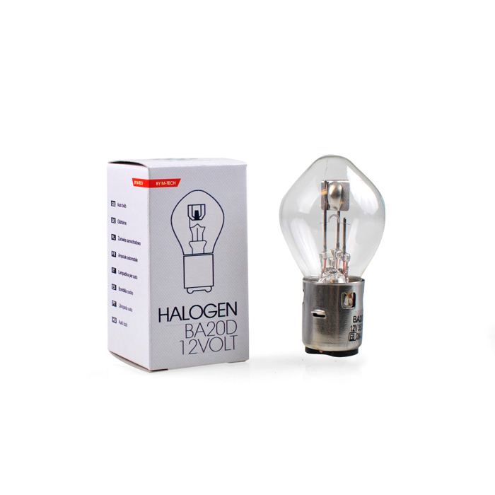 Ampoule lampe de phare avant BA20d 12V 35-35W M-Tech moto scooter 50 à boite