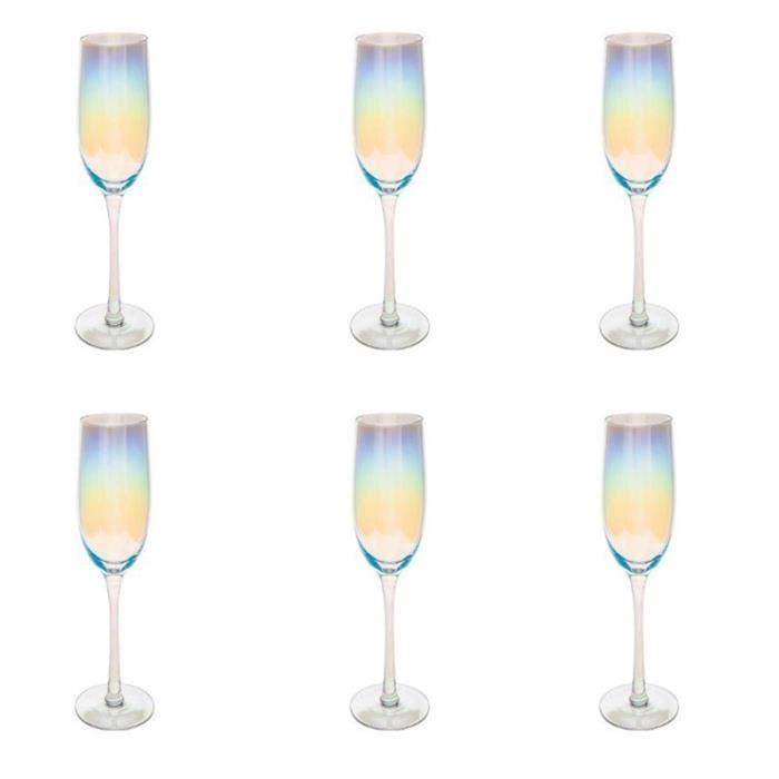 Lot de 6 Flûtes à Champagne -Fantasy- 21cl Transparent