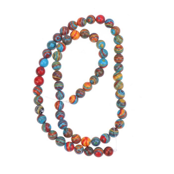184pcs perles de pierre colorées malachite rondes polies bricolage de créatives bijoux accessoires BRACELET - GOURMETTE - JONC