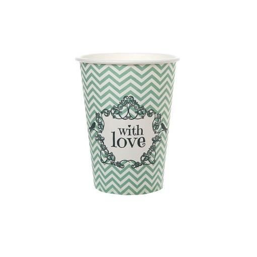 Gobelet mariage: Vintage Mint (mélange vert et turquoise) (x10) R/4785 Matière carton