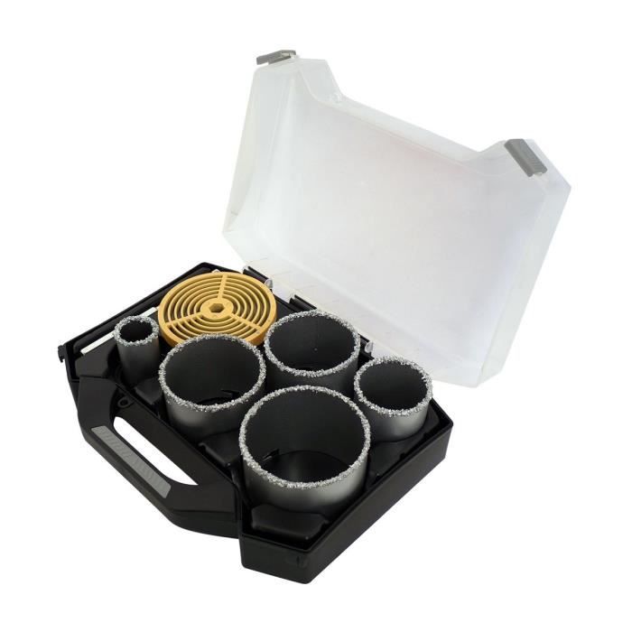 SMARTOOL Mallette 7 pièces trépans ø 33-83 mm pour carbure, brique et faïence