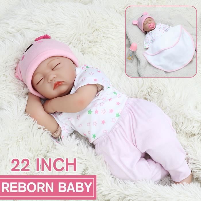 55cm Silicone Poupée Poupon Réaliste Bébé Nouveau-Né Bébé Jouet Cadeau