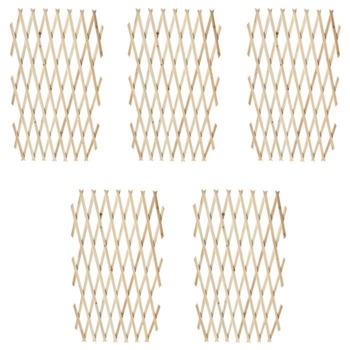180 x 90 cm 5pcs Treillis extensibles en bois massif Haute qualité pour jardin extérieur