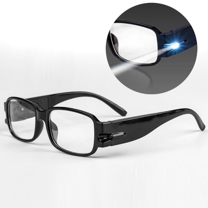 Lunette de lecture LED grossissement noir Dioptrie 1.5