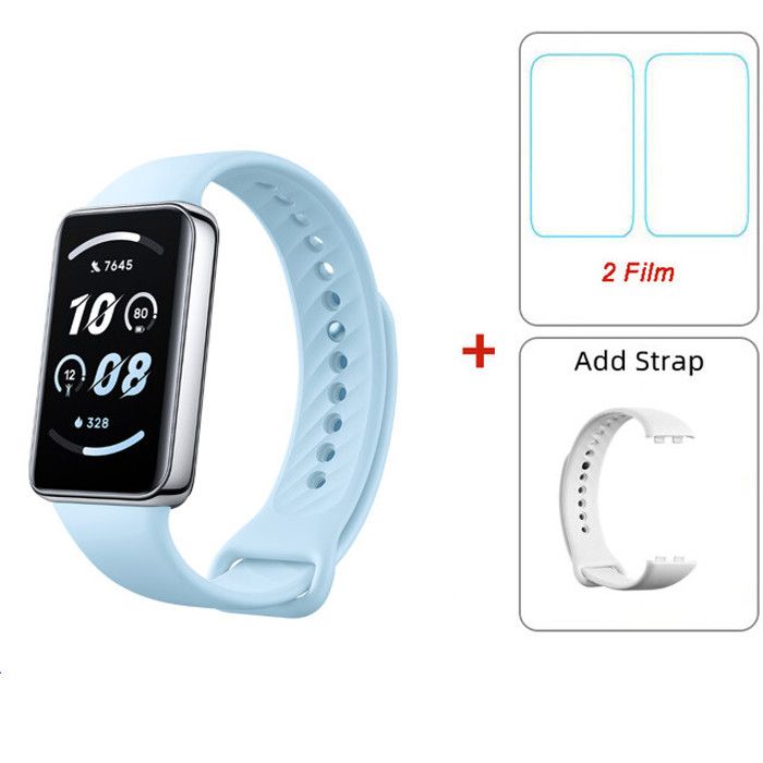 Bracelet connecté Bleu-Blanc IP68 Bluetooth - Tracker Activité Écran