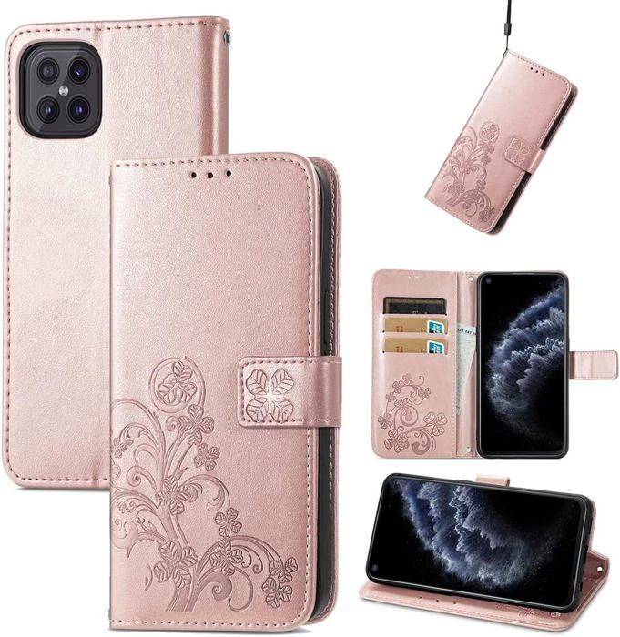 Étui Portefeuille Pour Cubot P90 – Motif Floral, Cuir PU, 9 Emplacements Cartes, Bandoulière Réglable, Poche Zip