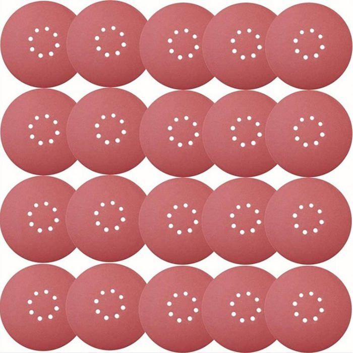Disques De Ponçage STEBRUAM 225mm Grain 60 - Lot De 20 - Abrasif Oxyde De Zirconium - 10 Trous - Pour Ponceuses
