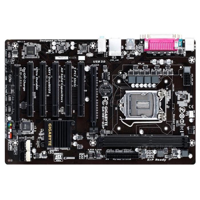Carte mère GIGABYTE GA-H81-D3P Intel H81 Socket LGA1150 2xDDR3 SDRAM 16GB ATX - Gigabyte