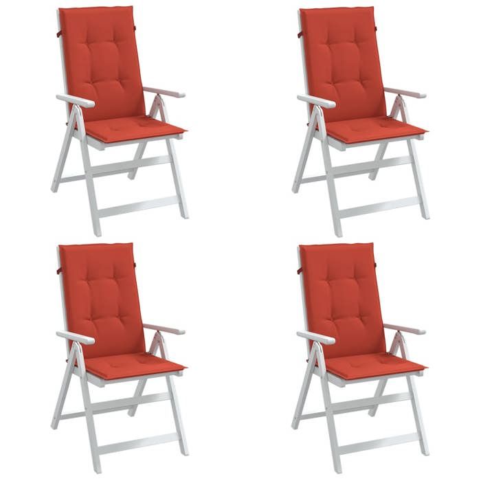 vidaXL Lot de 4 Coussins de Chaise à Dossier Haut Oreillers de Balcon Coussins de Sièges Patio Jardin Terrasse Extérieur 4002431