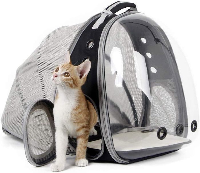 Comparer les prix de Sac à dos de voyage transport pour chat, Cage de Transport pour petit chien jusqu'à 5 kg, chat, 29.21x68.58x40.64cm Noir
