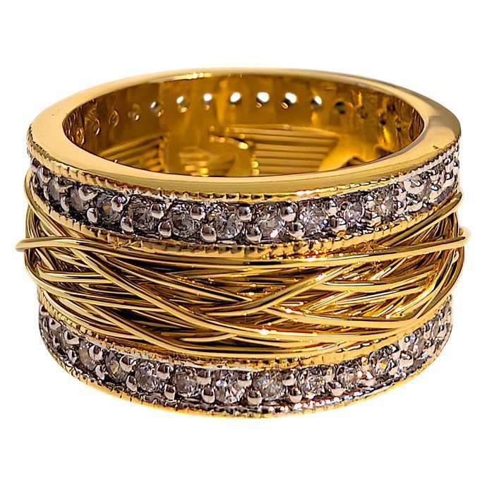 Bague Honorine - Laiton doré à l'or fin 18k & zircons