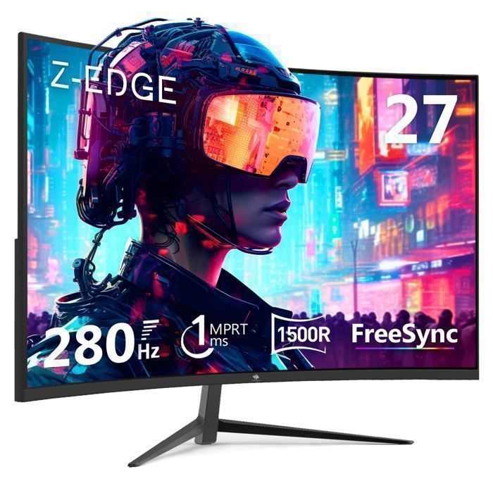 Ecran Pc Gamer Z-EDGE UG27P Incurvé 27 280 Hz (DP) 1ms FHD FreeSync1500R HDMI2.0 & DP1.2