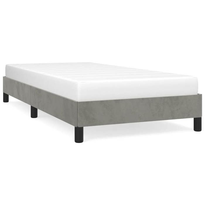 Cadre de lit - Sommier - gris clair 80x200 cm - L203 x P83 x H25 cm - Velours 100% polyester