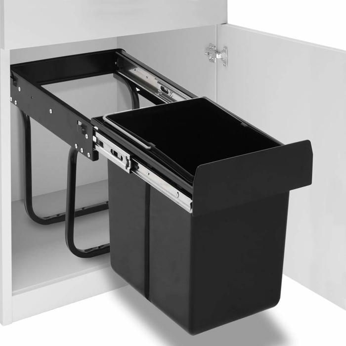 Poubelle Tri Sélectif 3x20L - Acier Inox Noir, 60L, Pédale, Anti-Odeurs, Pour Cuisine - 7