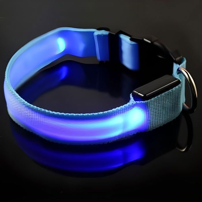Comparer les prix de Collier LED Lumineux pour Chien - Keeper - Bleu - Taille M