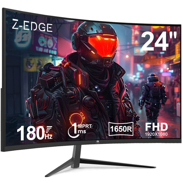 Ecran PC Incurvé Z EDGE UG24 24 180 Hz 1 ms MPRT 300 cdm² Écran incurvé Full HD 16:9 Panneau VA FreeSync HDMI DP