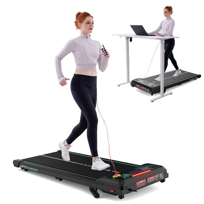 Tapis de Course Inclinable 13.41%-1-6km/h-WP6S-Télécommande-440W-Noir et vert-LED