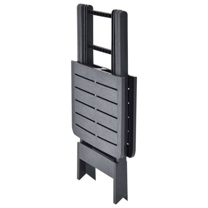 Table pliable de jardin - WIENS - 79x72x70 cm - Anthracite - Plastique - Pliable - Résistant aux intempéries