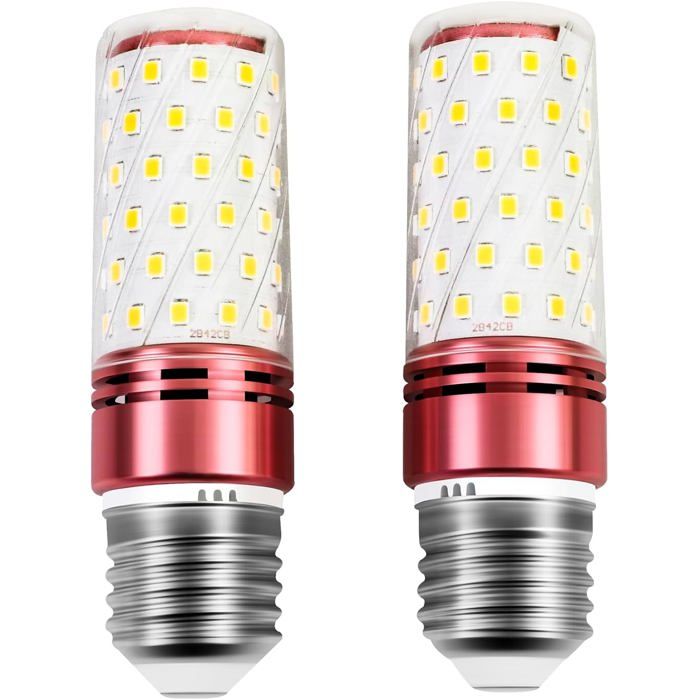 2pcs E27 12W ampoules LED 30*105mm 1350 lumens ampoules de maïs filetées 84 ampoules LED 3000k lumière chaude non dimmable