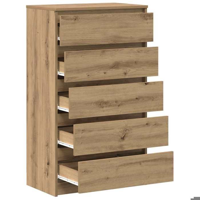 Enfilade de rangement Brun - LEMON® Commode - chêne artisanal - 60x36x103cm - Bois dingénierie 711 - Soldes